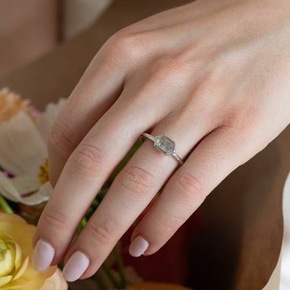 The Bennett Hexagon Rustic Bezel Solitaire