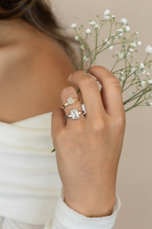 The Elena Emerald Cut Solitaire