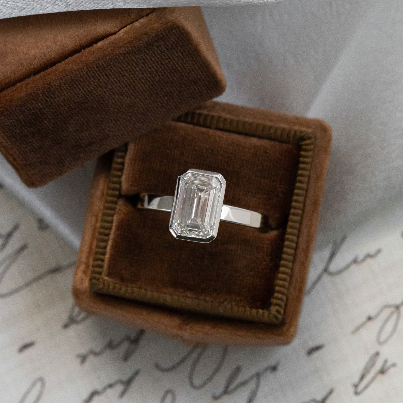 The Elena Emerald Cut Solitaire
