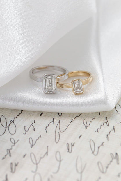 The Elena Emerald Cut Solitaire