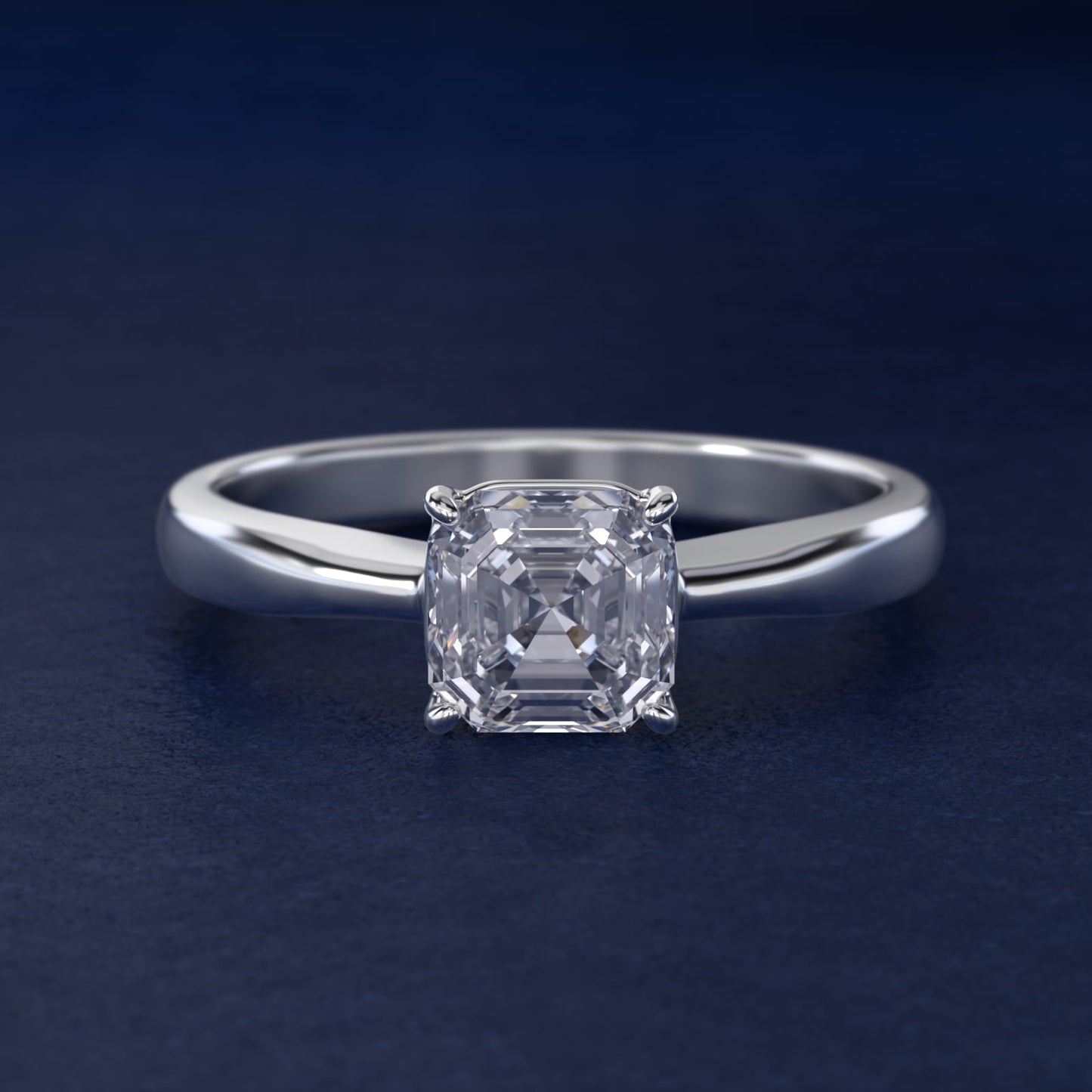 Solitaire Engagement Ring With Wire Basket In 14K White Gold By James Allen - Asscher Center