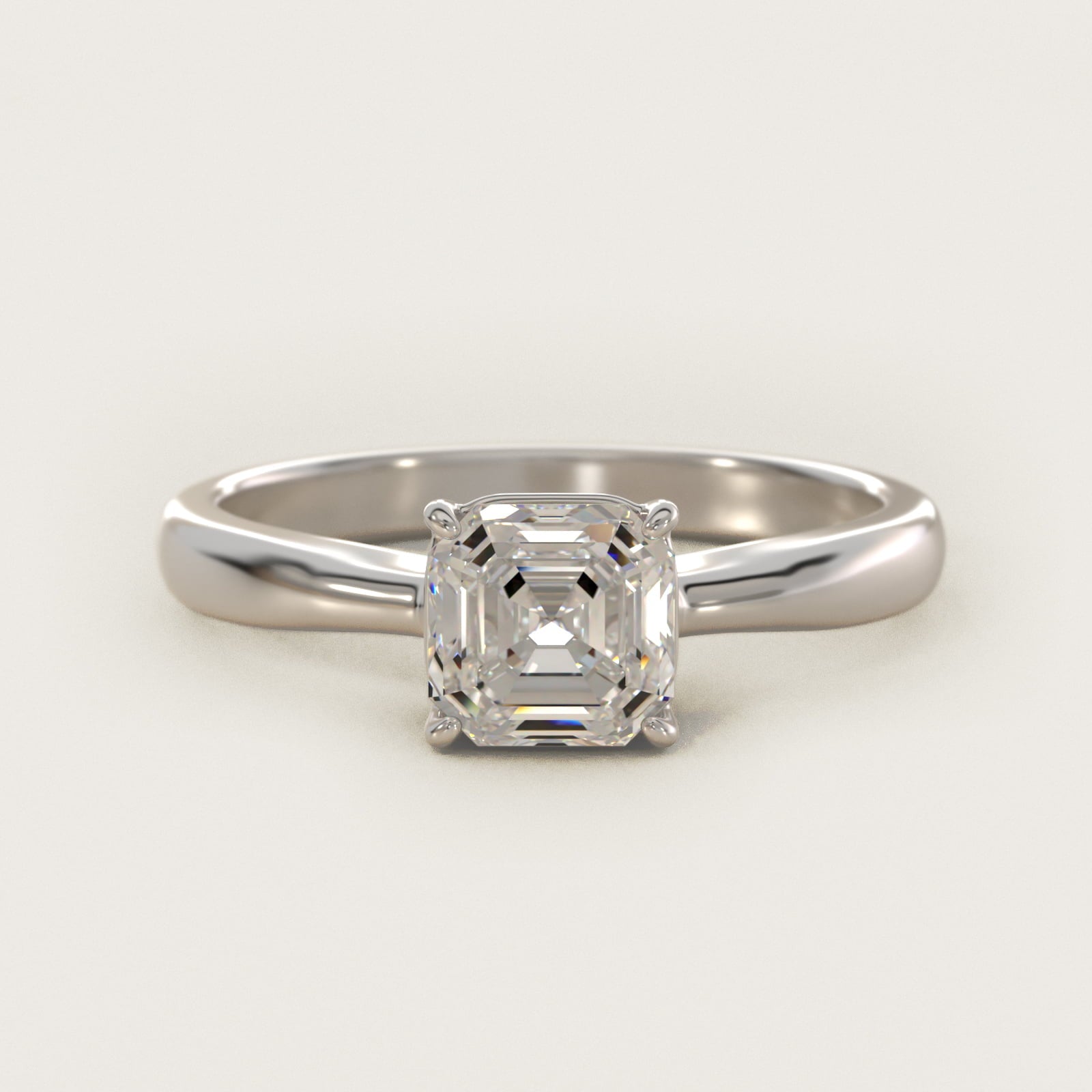 Solitaire Engagement Ring With Wire Basket In 14K White Gold By James Allen - Asscher Center