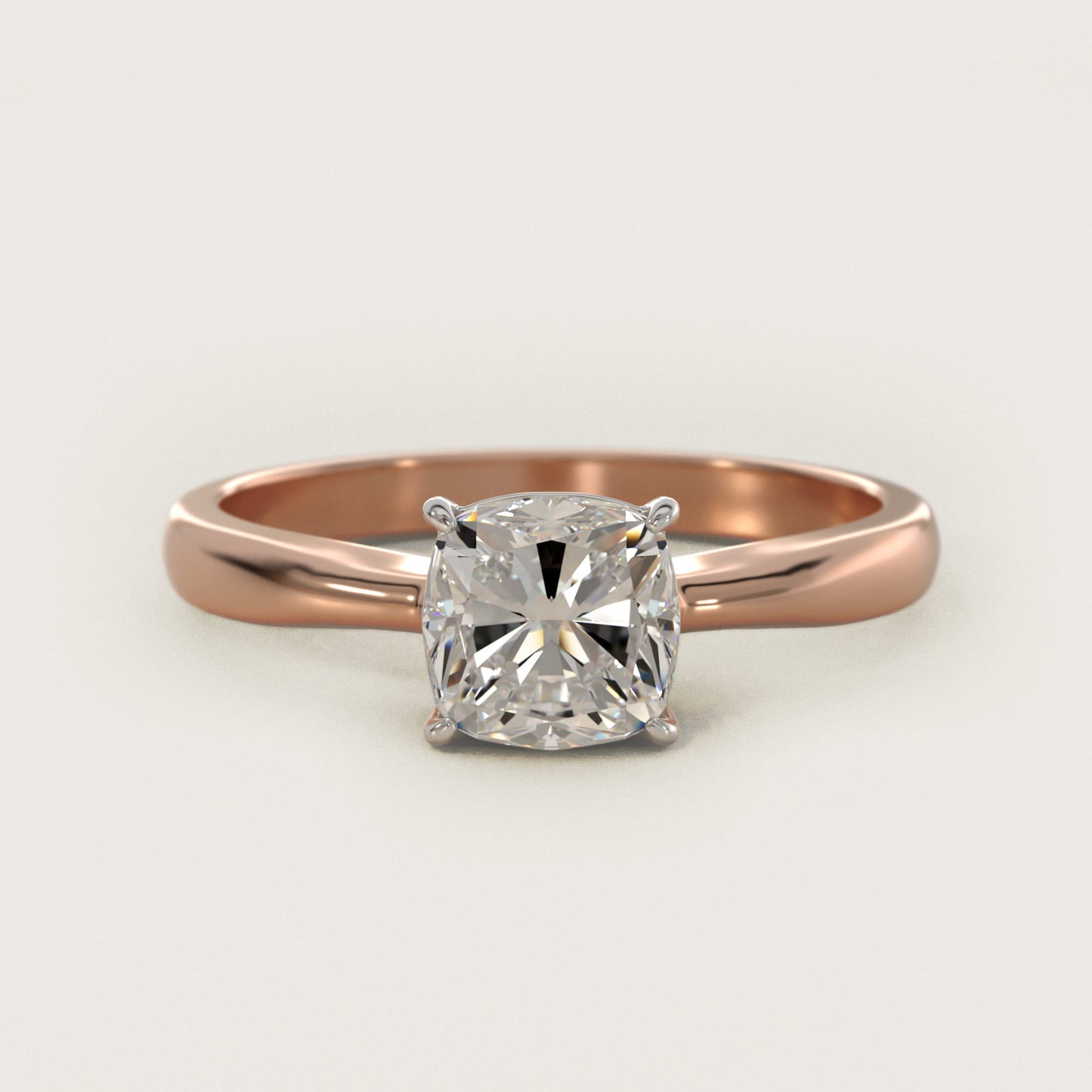 Solitaire Engagement Ring With Wire Basket In 14K Rose Gold By James Allen - Cushion Center
