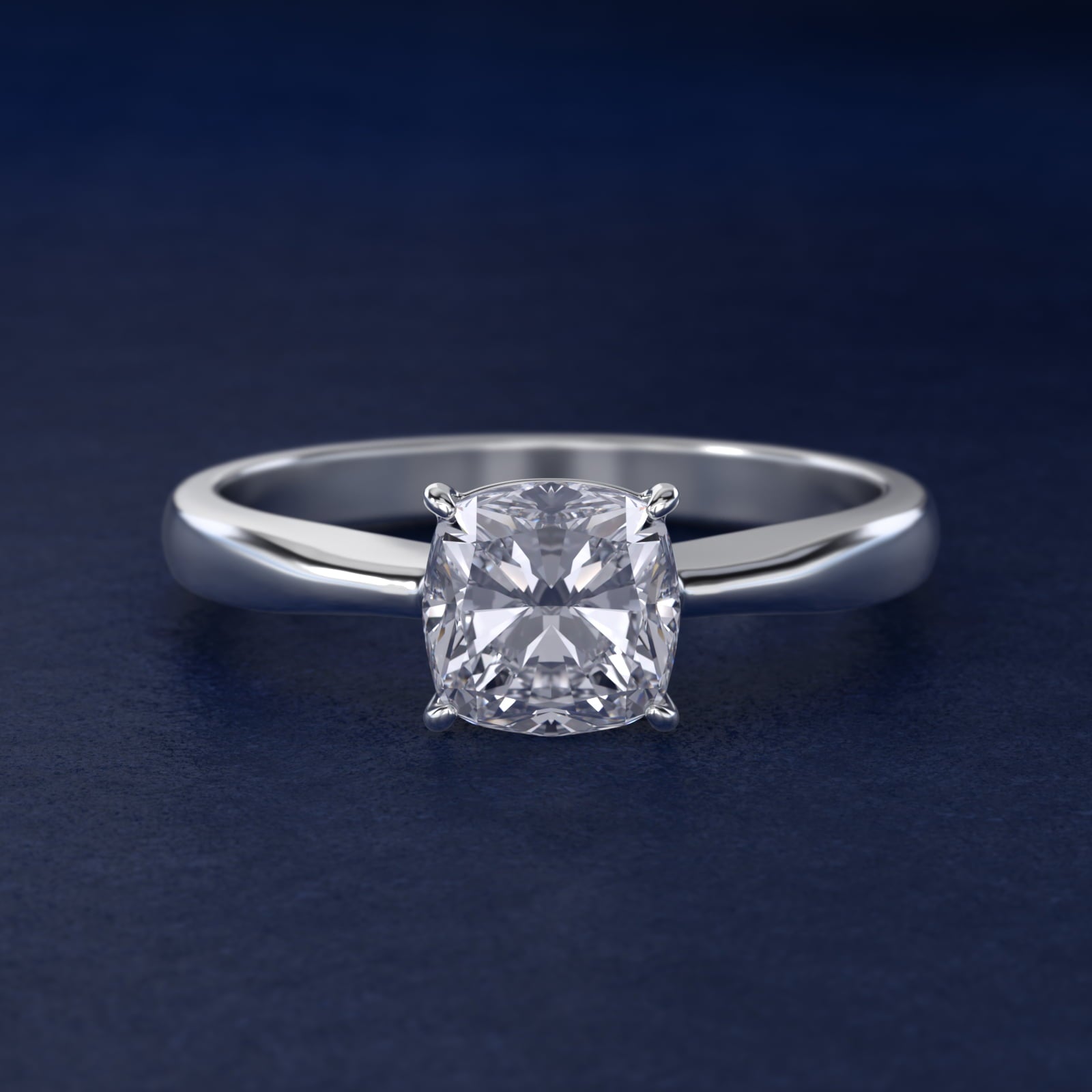 Solitaire Engagement Ring With Wire Basket In 14K White Gold By James Allen - Cushion Center