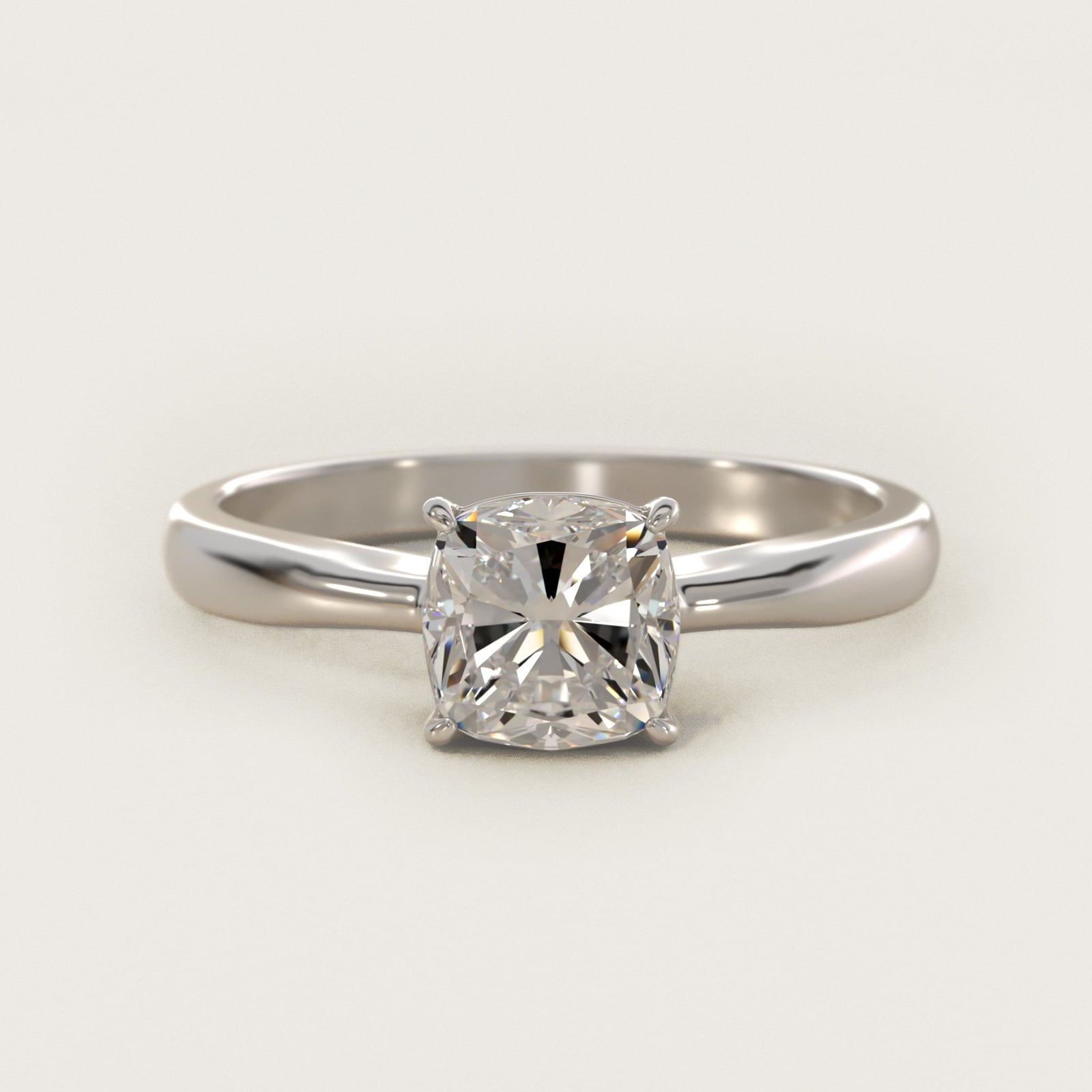 Solitaire Engagement Ring With Wire Basket In 18k White Gold By James Allen - Cushion Center