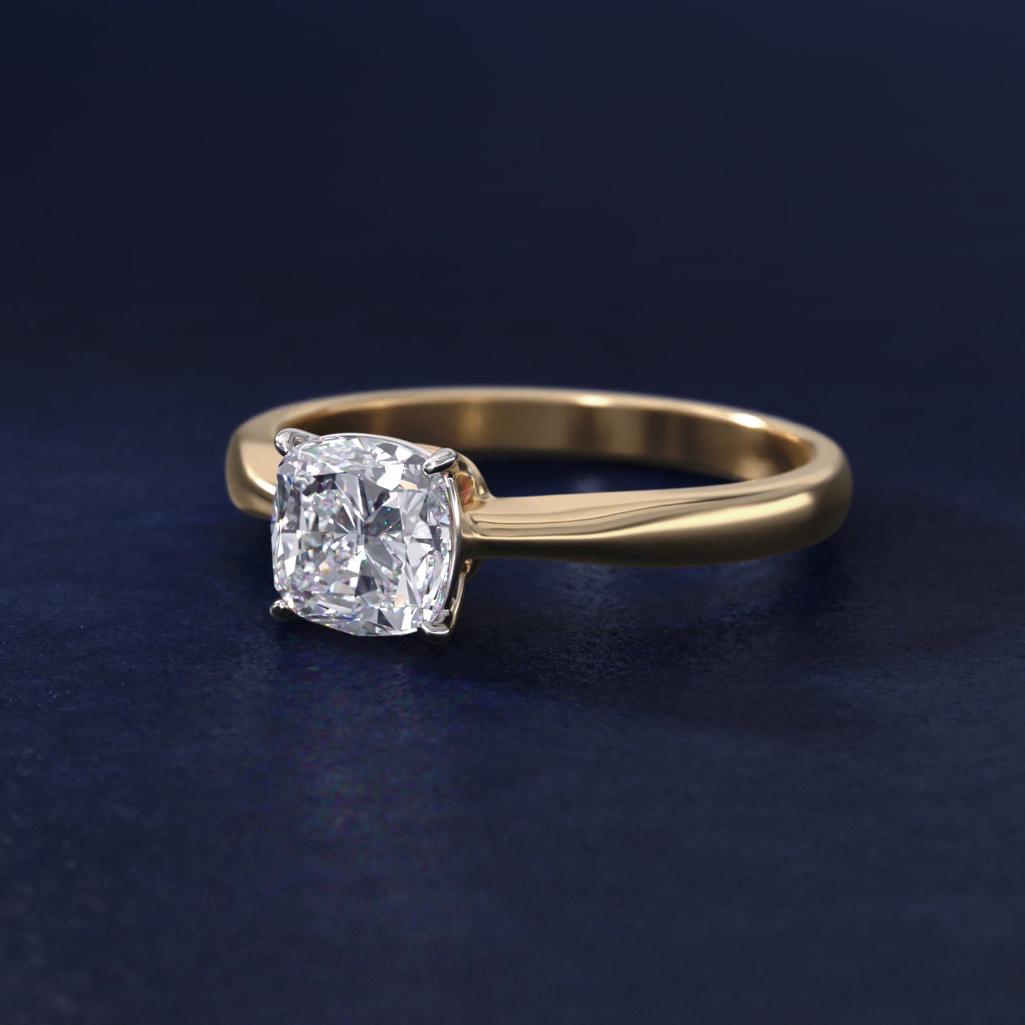 Solitaire Engagement Ring With Wire Basket In 18k Yellow Gold By James Allen - Cushion Center