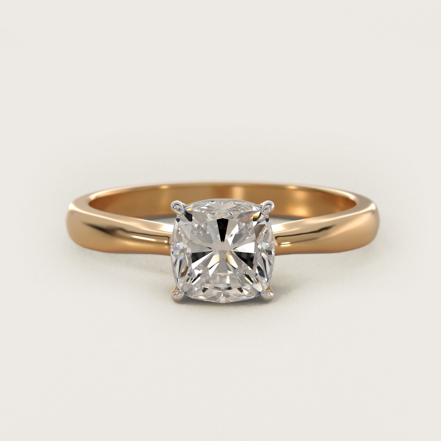 Solitaire Engagement Ring With Wire Basket In 14K Yellow Gold By James Allen - Cushion Center