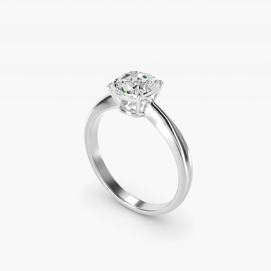 Solitaire Engagement Ring With Wire Basket In Platinum By James Allen - Cushion Center