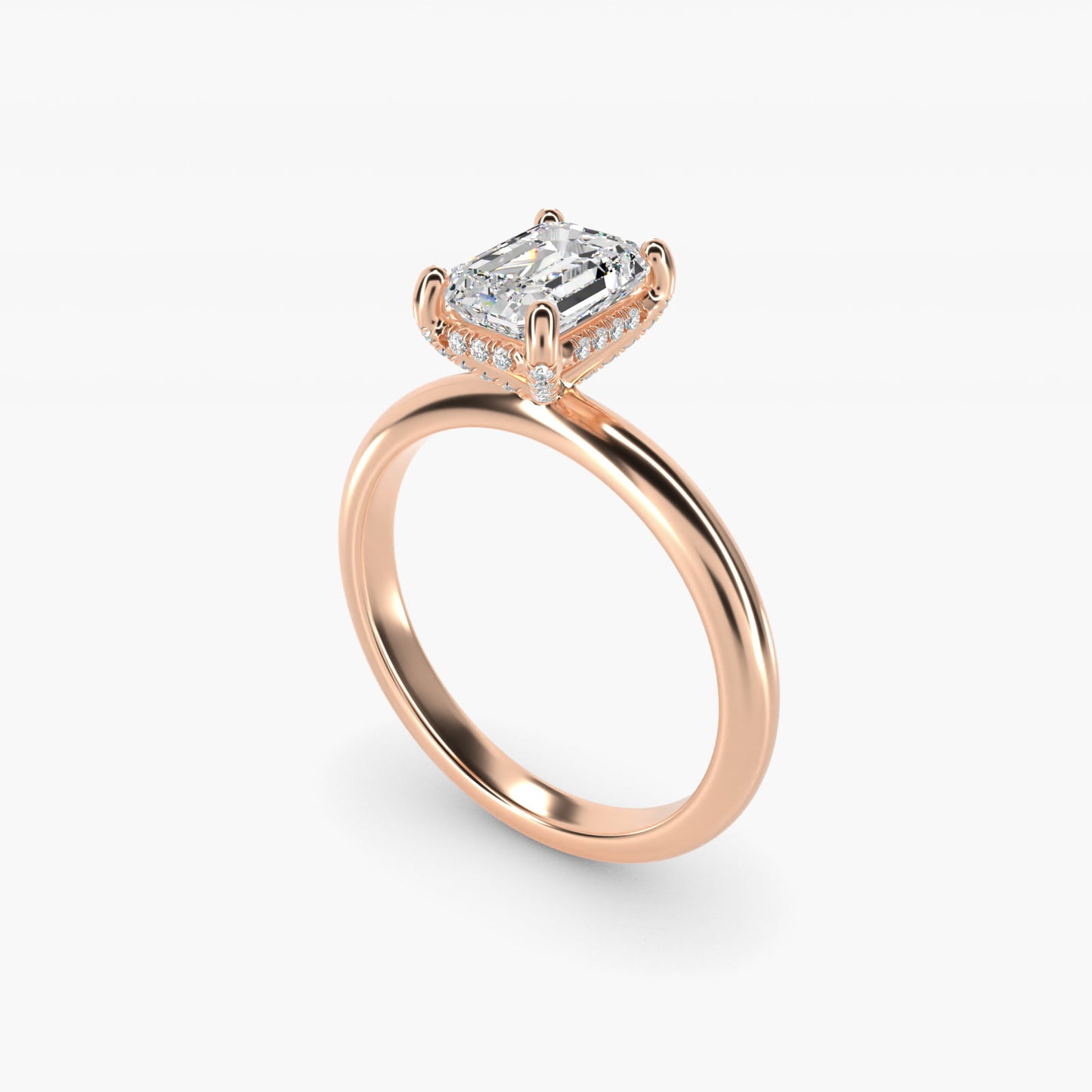 Solitaire Engagement Ring With PavŽ Basket In 14K Rose Gold By James Allen - Emerald Center