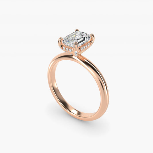 Solitaire Engagement Ring With PavŽ Basket In 14K Rose Gold By James Allen - Emerald Center