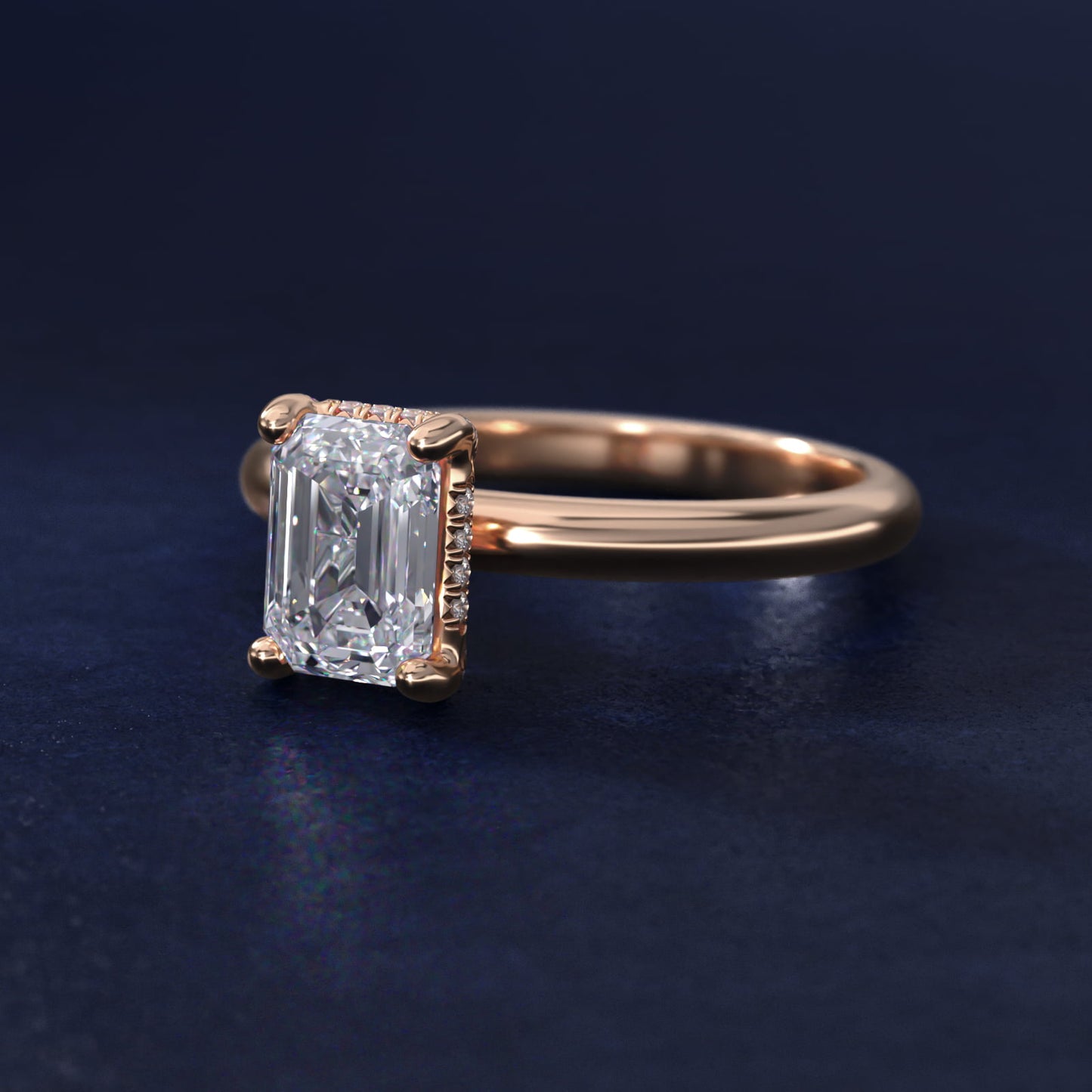 Solitaire Engagement Ring With PavŽ Basket In 14K Rose Gold By James Allen - Emerald Center