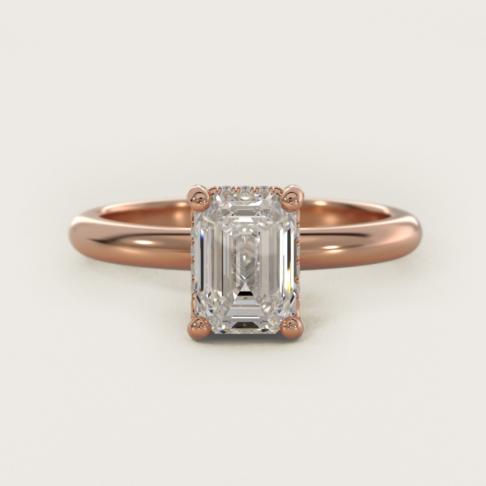 Solitaire Engagement Ring With PavŽ Basket In 18k Rose Gold By James Allen - Emerald Center