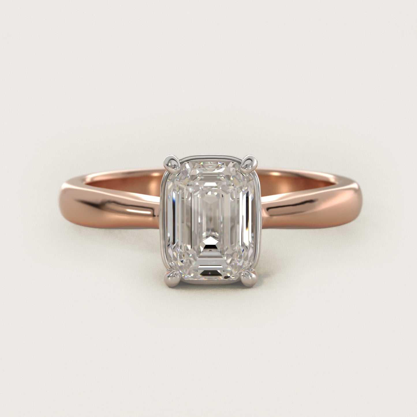 Solitaire Engagement Ring With Wire Basket In 14K Rose Gold By James Allen - Emerald Center