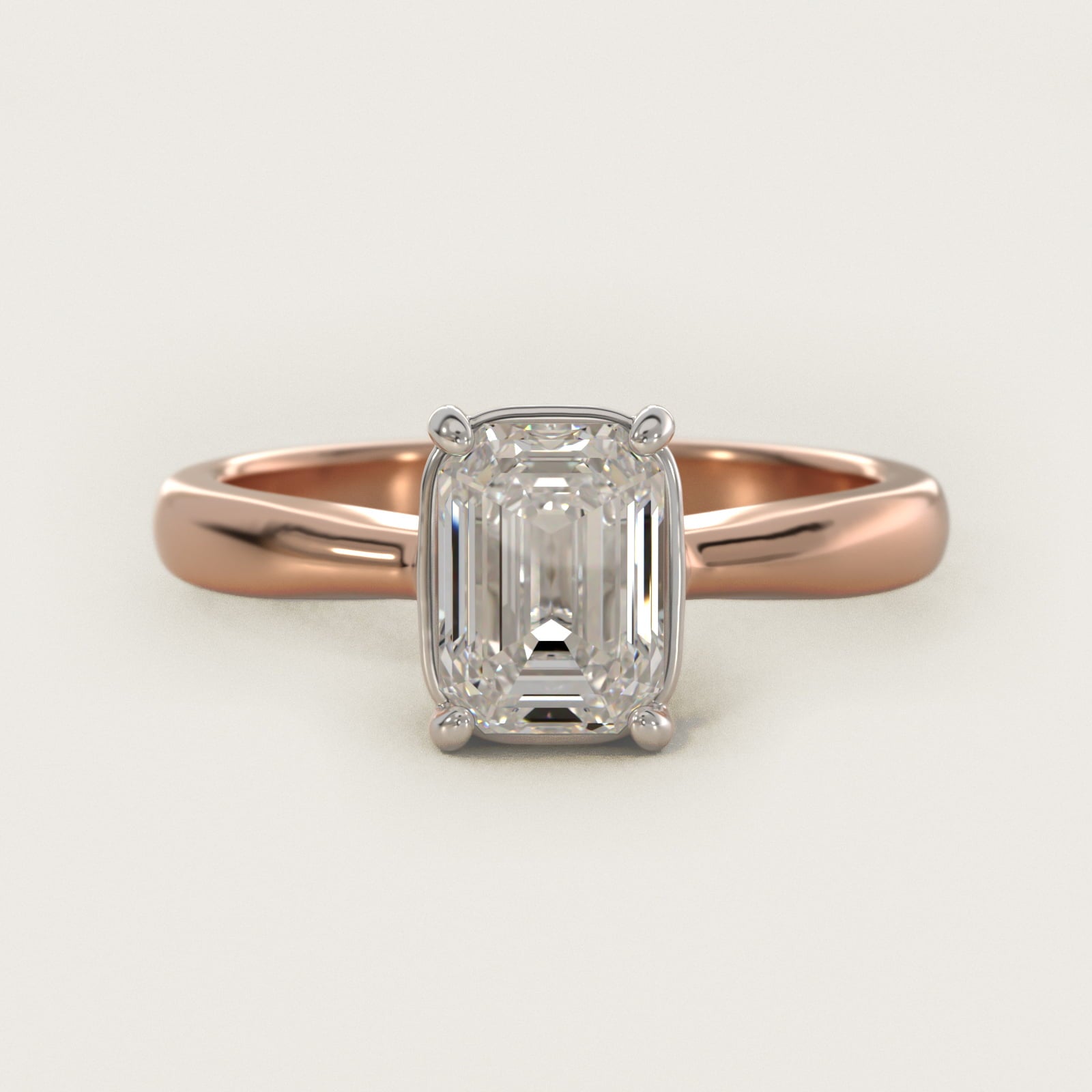 Solitaire Engagement Ring With Wire Basket In 14K Rose Gold By James Allen - Emerald Center