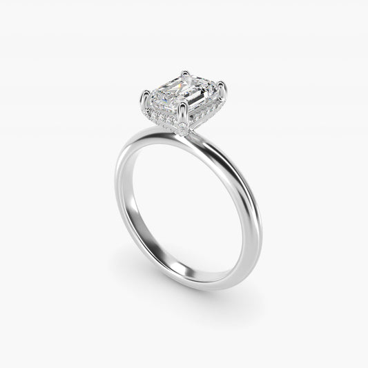 Solitaire Engagement Ring With PavŽ Basket In 14K White Gold By James Allen - Emerald Center