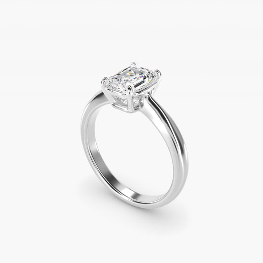 Solitaire Engagement Ring With Wire Basket In 18k White Gold By James Allen - Emerald Center