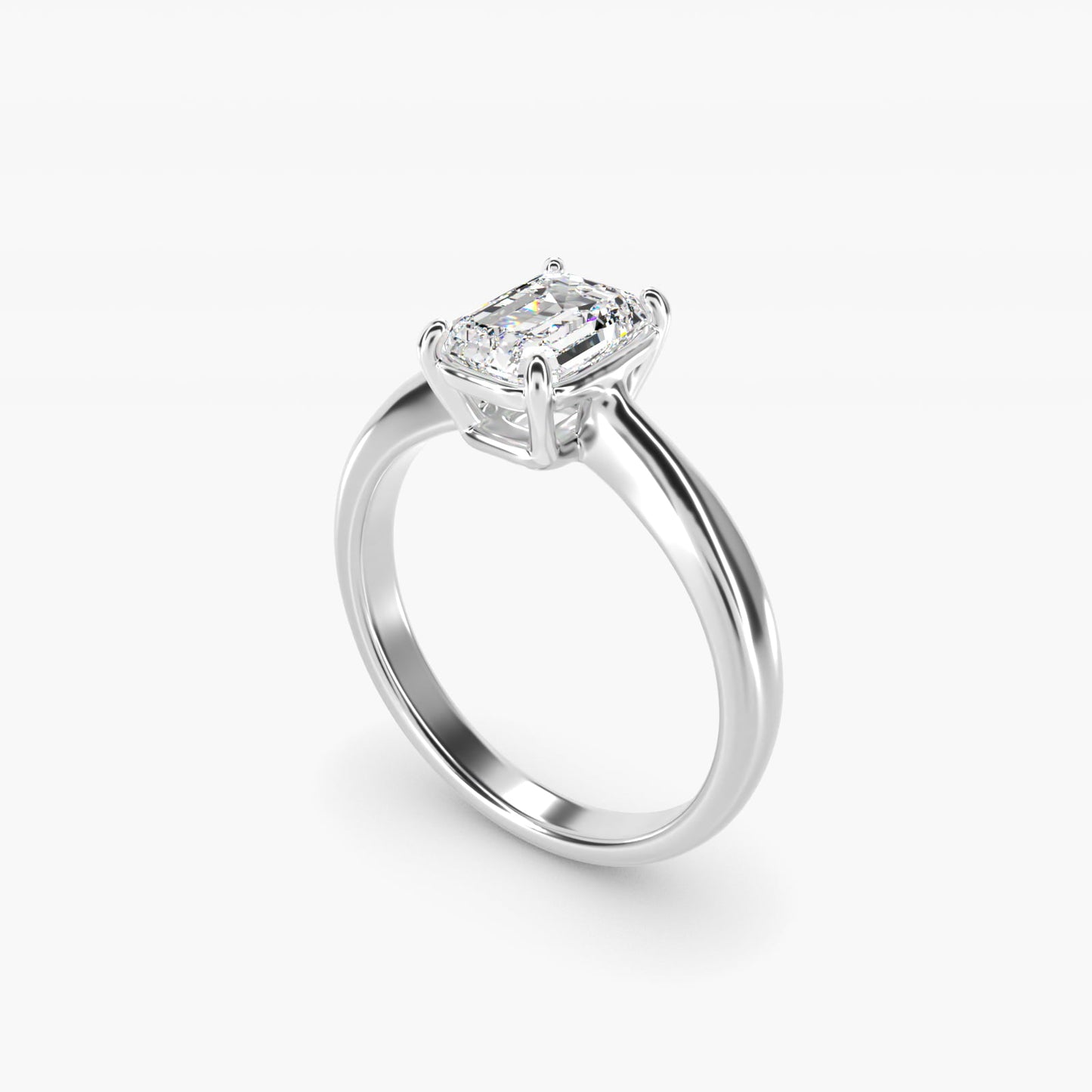 Solitaire Engagement Ring With Wire Basket In 14K White Gold By James Allen - Emerald Center