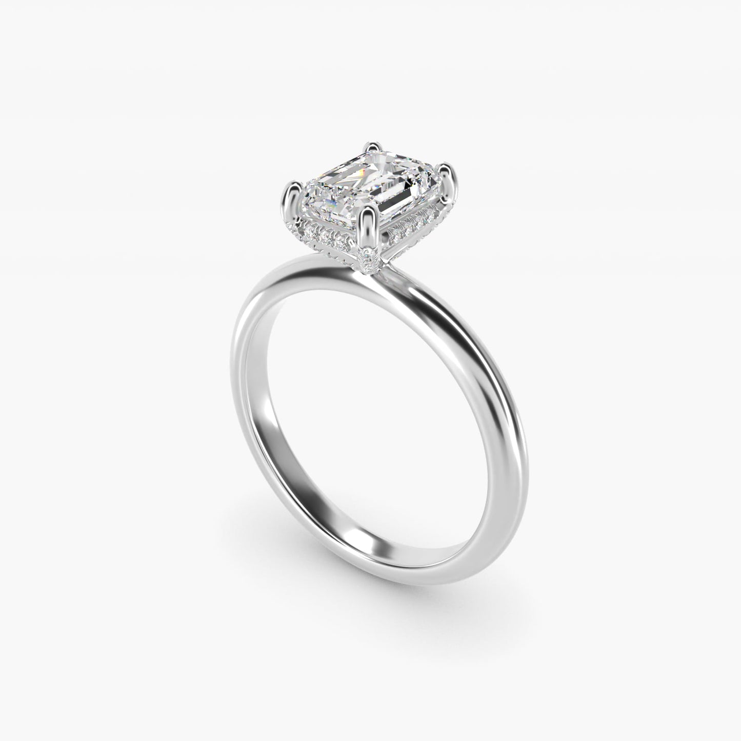 Solitaire Engagement Ring With PavŽ Basket In 18k White Gold By James Allen - Emerald Center