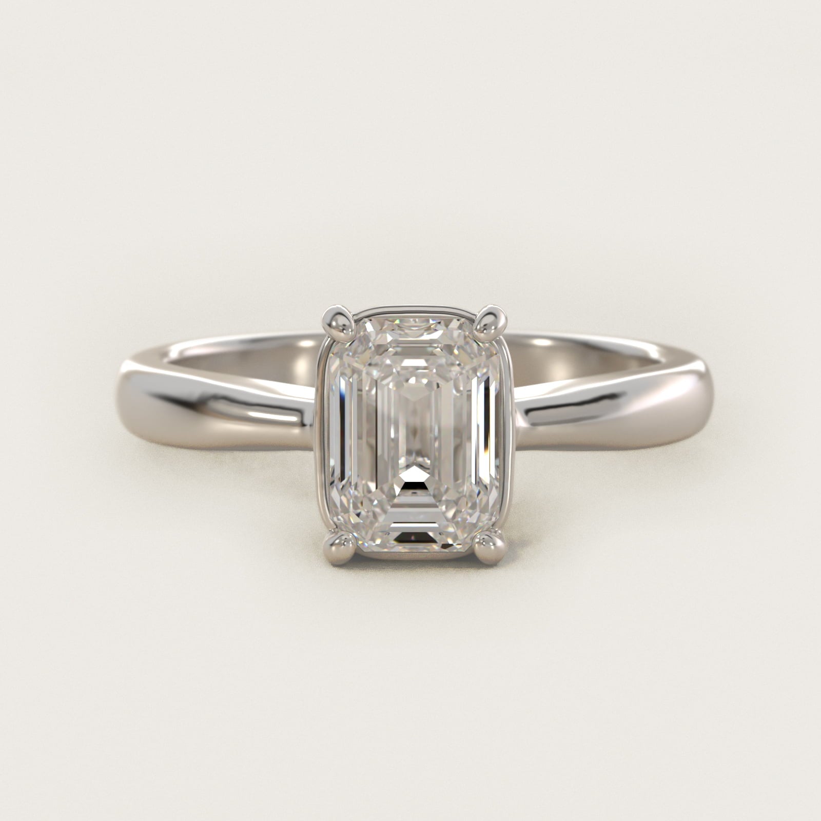Solitaire Engagement Ring With Wire Basket In 14K White Gold By James Allen - Emerald Center