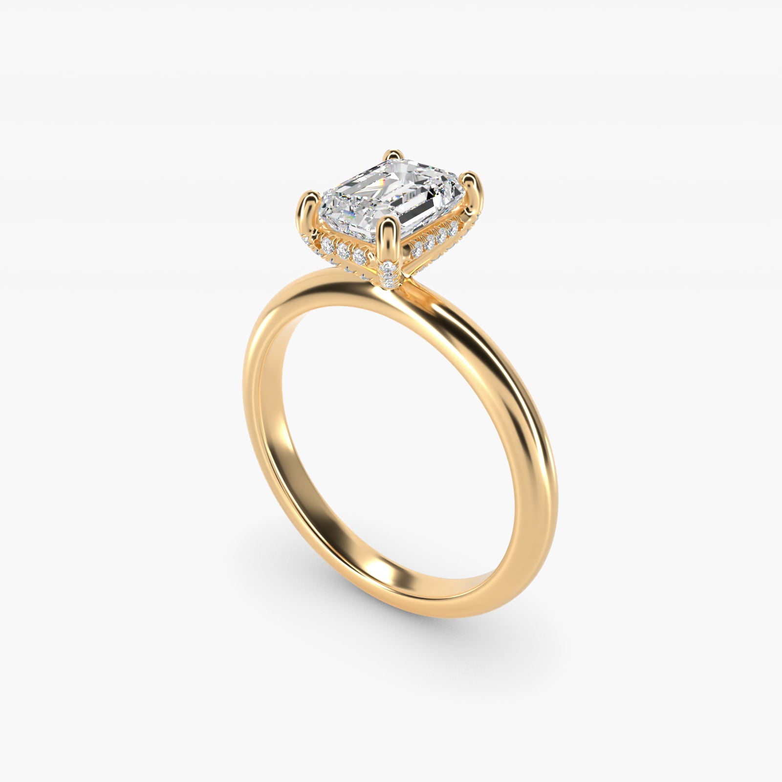 Solitaire Engagement Ring With PavŽ Basket In 14K Yellow Gold By James Allen - Emerald Center