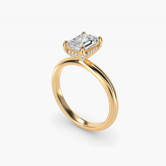 Solitaire Engagement Ring With PavŽ Basket In 14K Yellow Gold By James Allen - Emerald Center