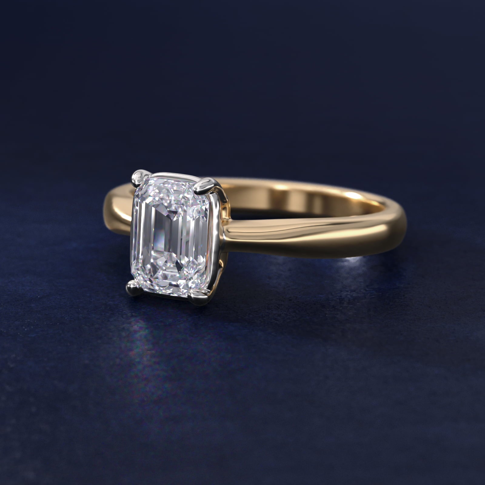 Solitaire Engagement Ring With Wire Basket In 14K Yellow Gold By James Allen - Emerald Center
