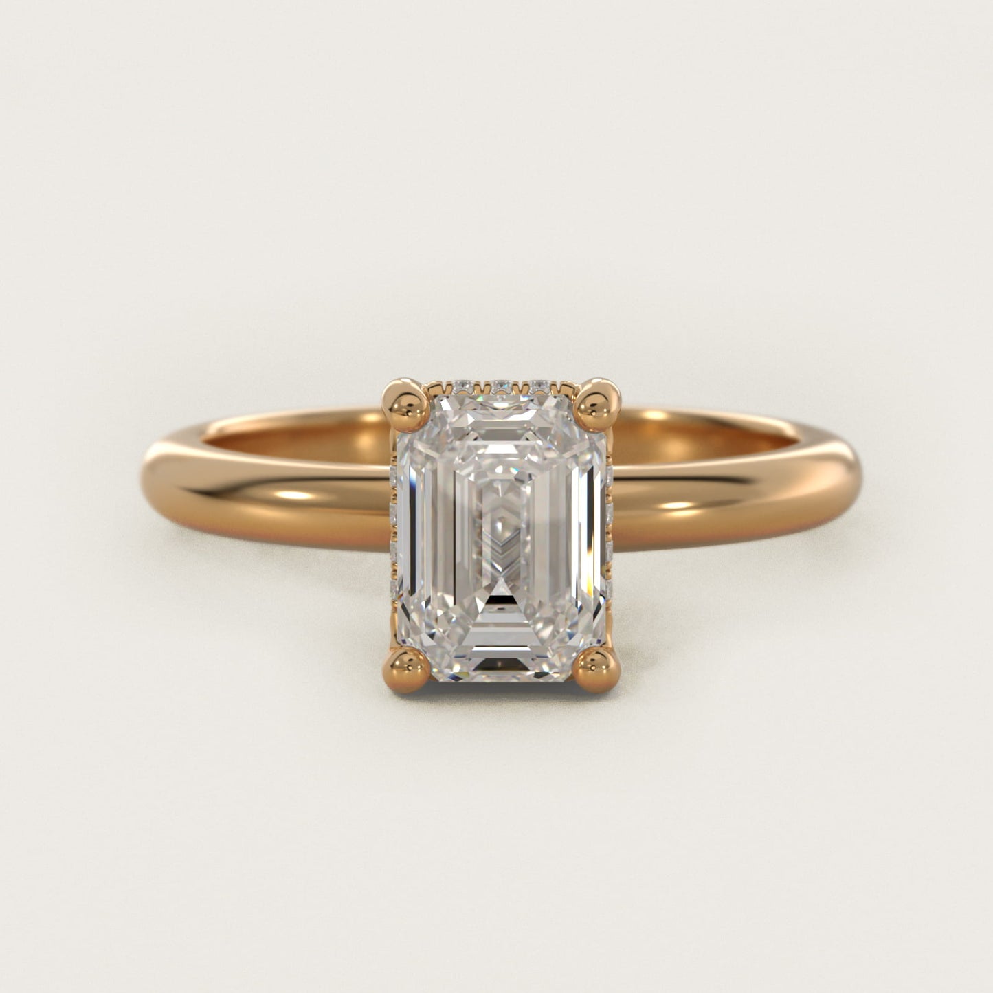 Solitaire Engagement Ring With PavŽ Basket In 14K Yellow Gold By James Allen - Emerald Center