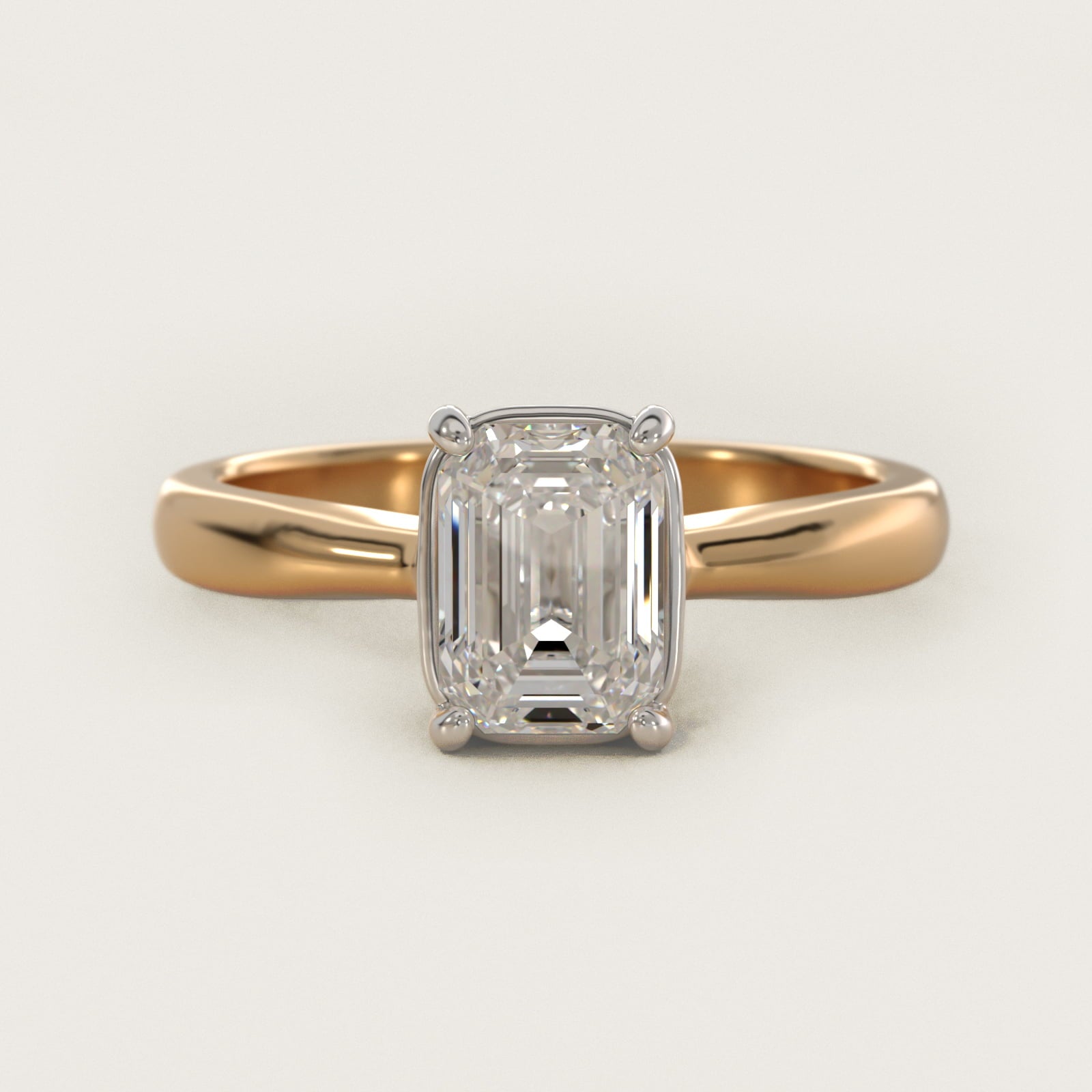 Solitaire Engagement Ring With Wire Basket In 14K Yellow Gold By James Allen - Emerald Center