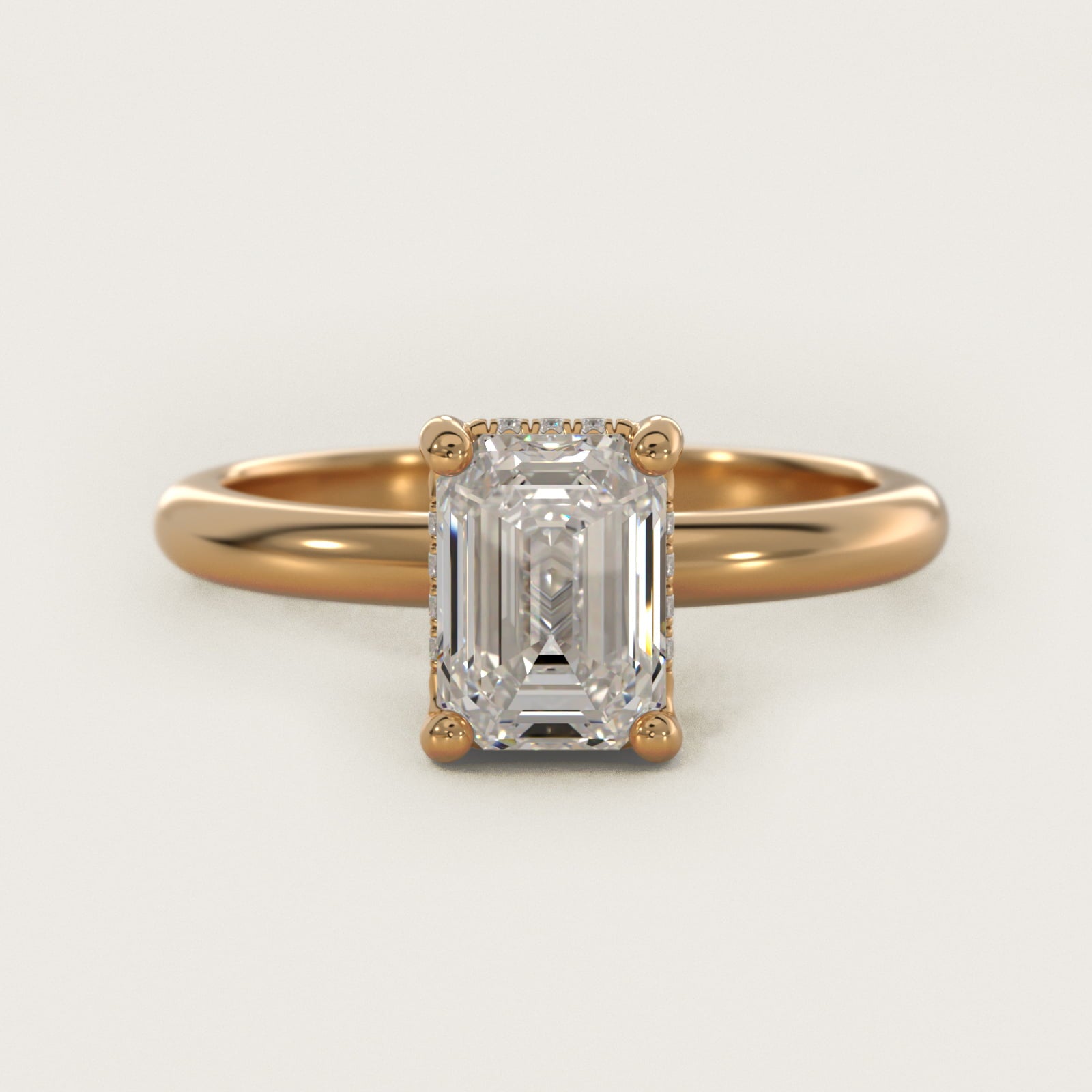 Solitaire Engagement Ring With PavŽ Basket In 18k Yellow Gold By James Allen - Emerald Center
