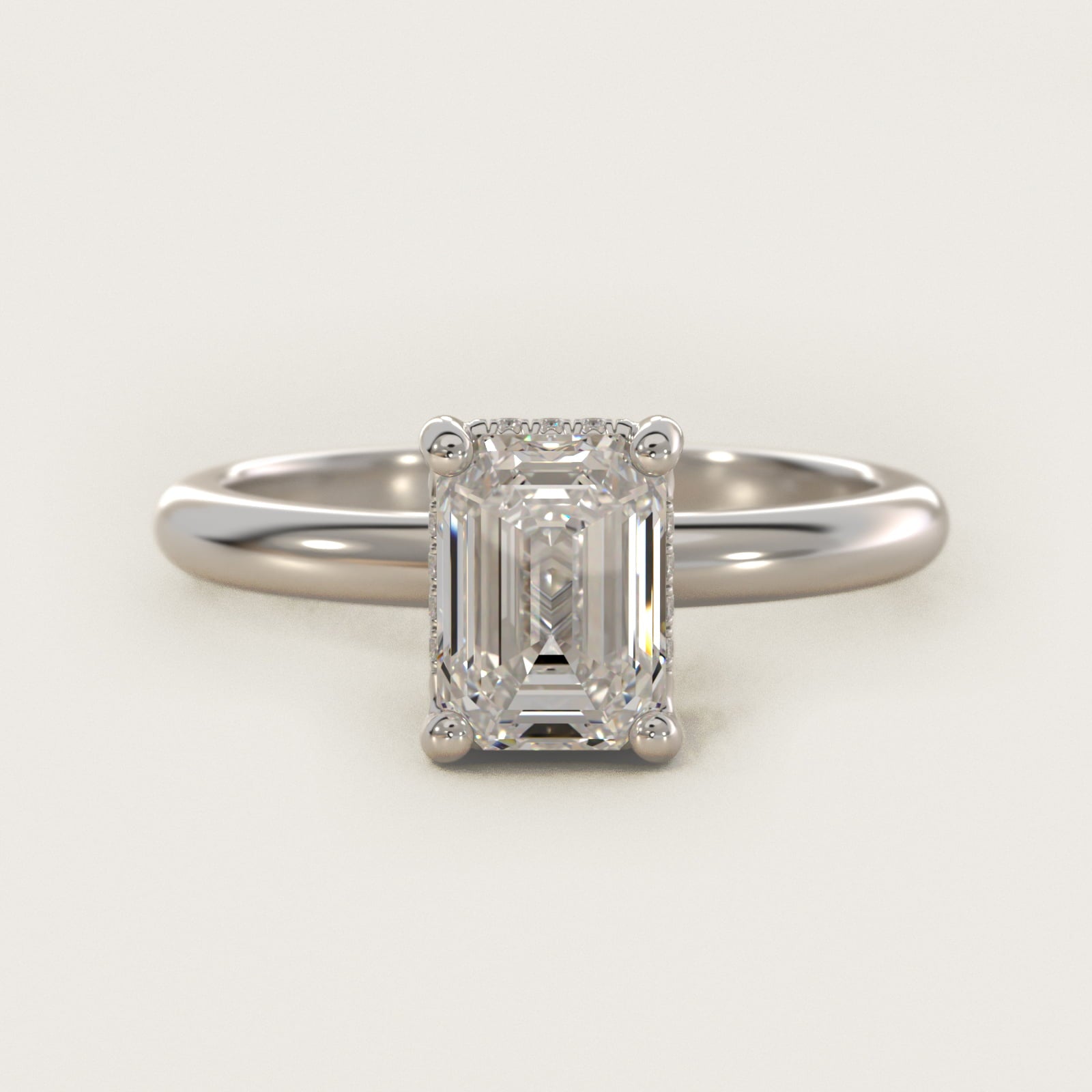 Solitaire Engagement Ring With PavŽ Basket In Platinum By James Allen - Emerald Center