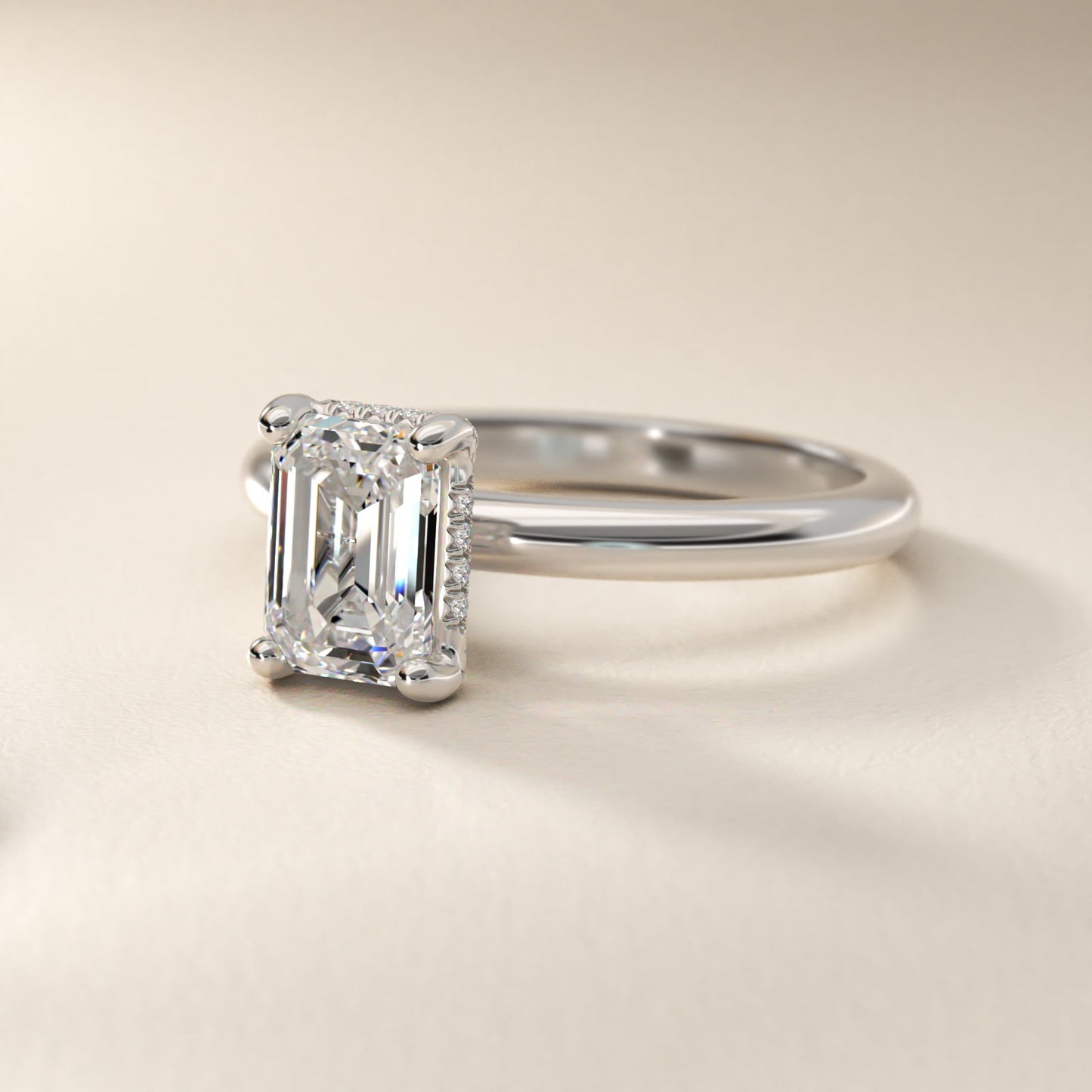 Solitaire Engagement Ring With PavŽ Basket In Platinum By James Allen - Emerald Center