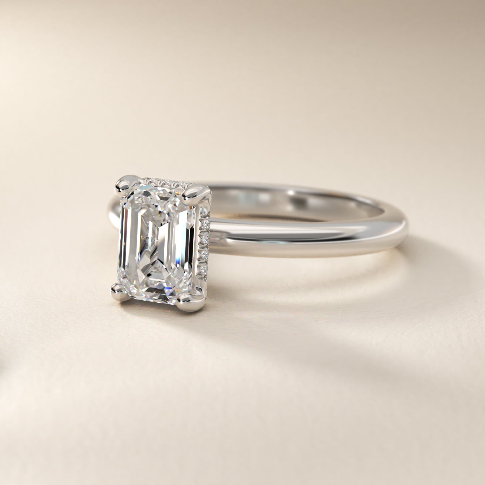 Solitaire Engagement Ring With PavŽ Basket In Platinum By James Allen - Emerald Center