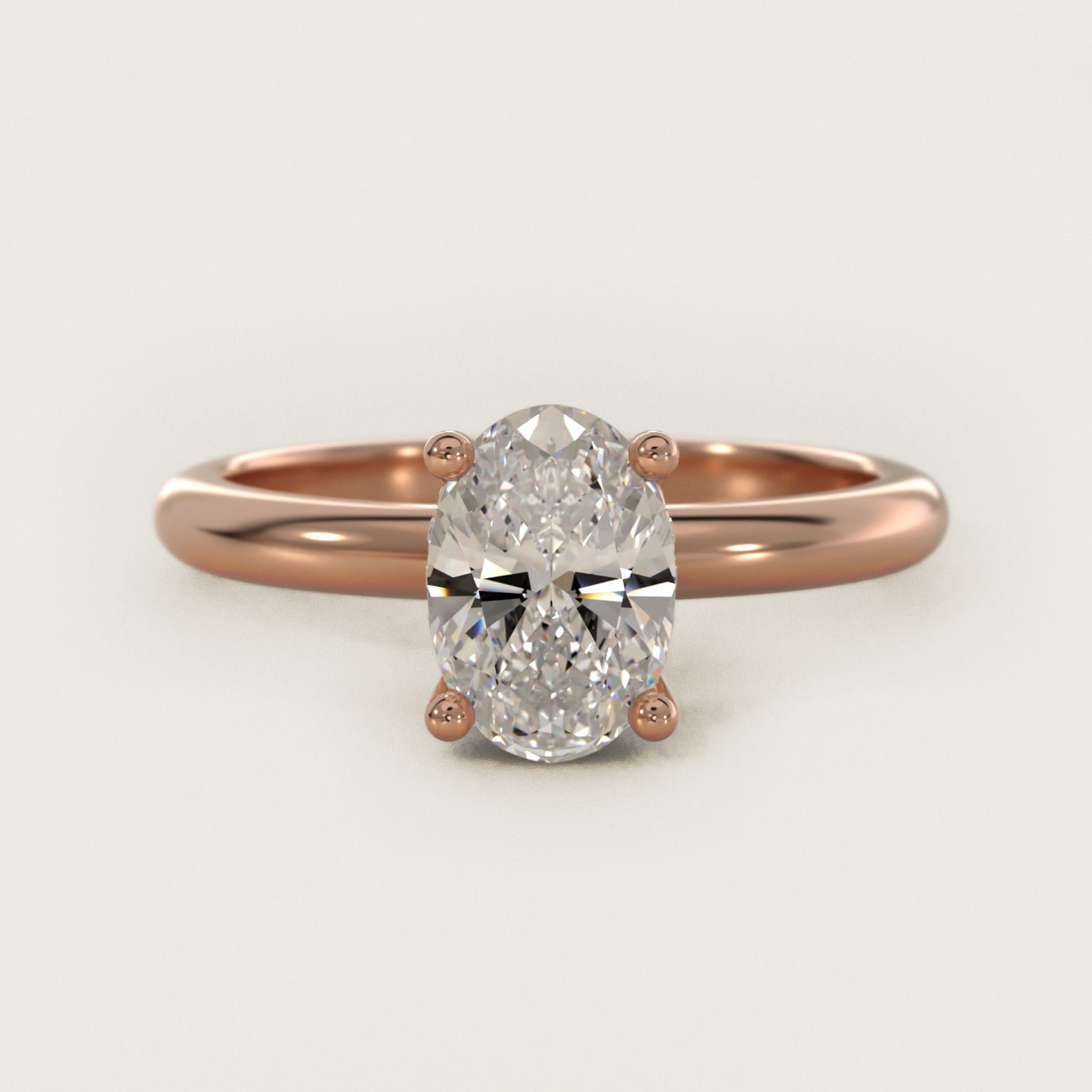 Solitaire Engagement Ring With PavŽ Basket In 14K Rose Gold By James Allen - Oval Center