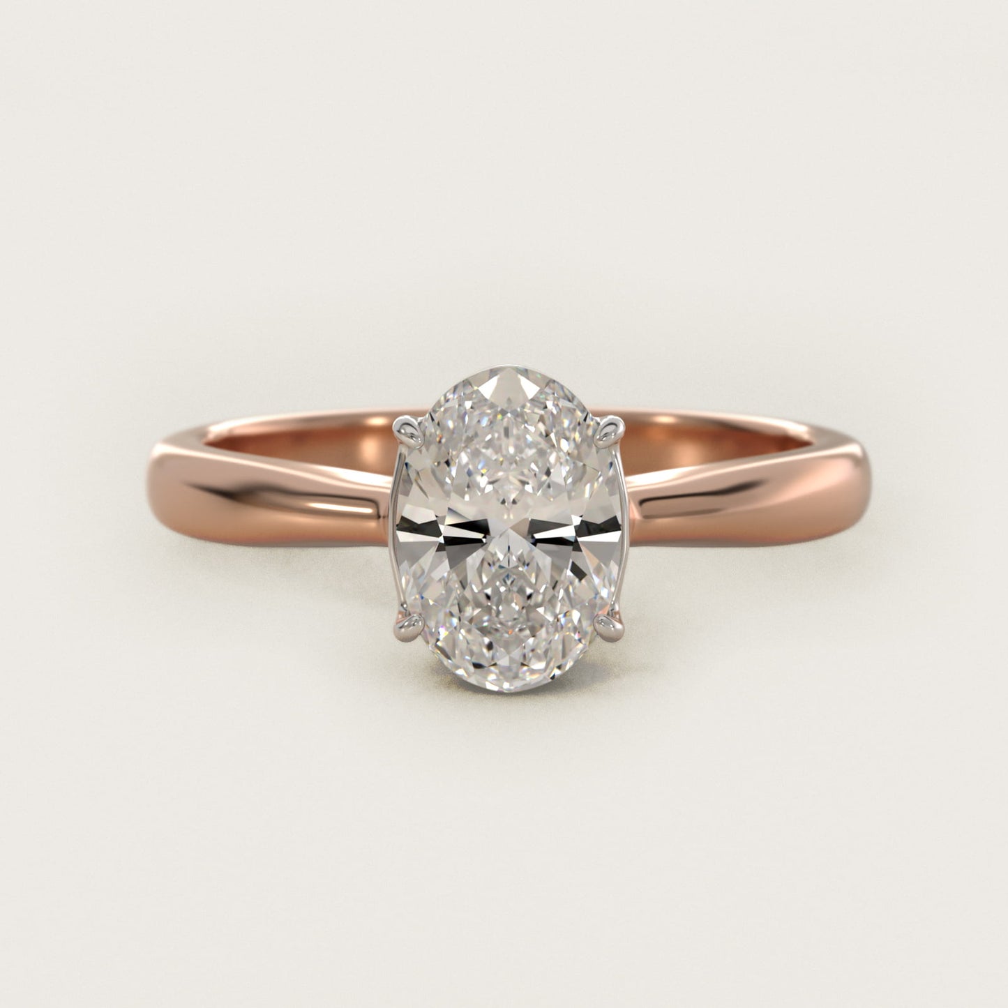 Solitaire Engagement Ring With Wire Basket In 18k Rose Gold By James Allen - Oval Center