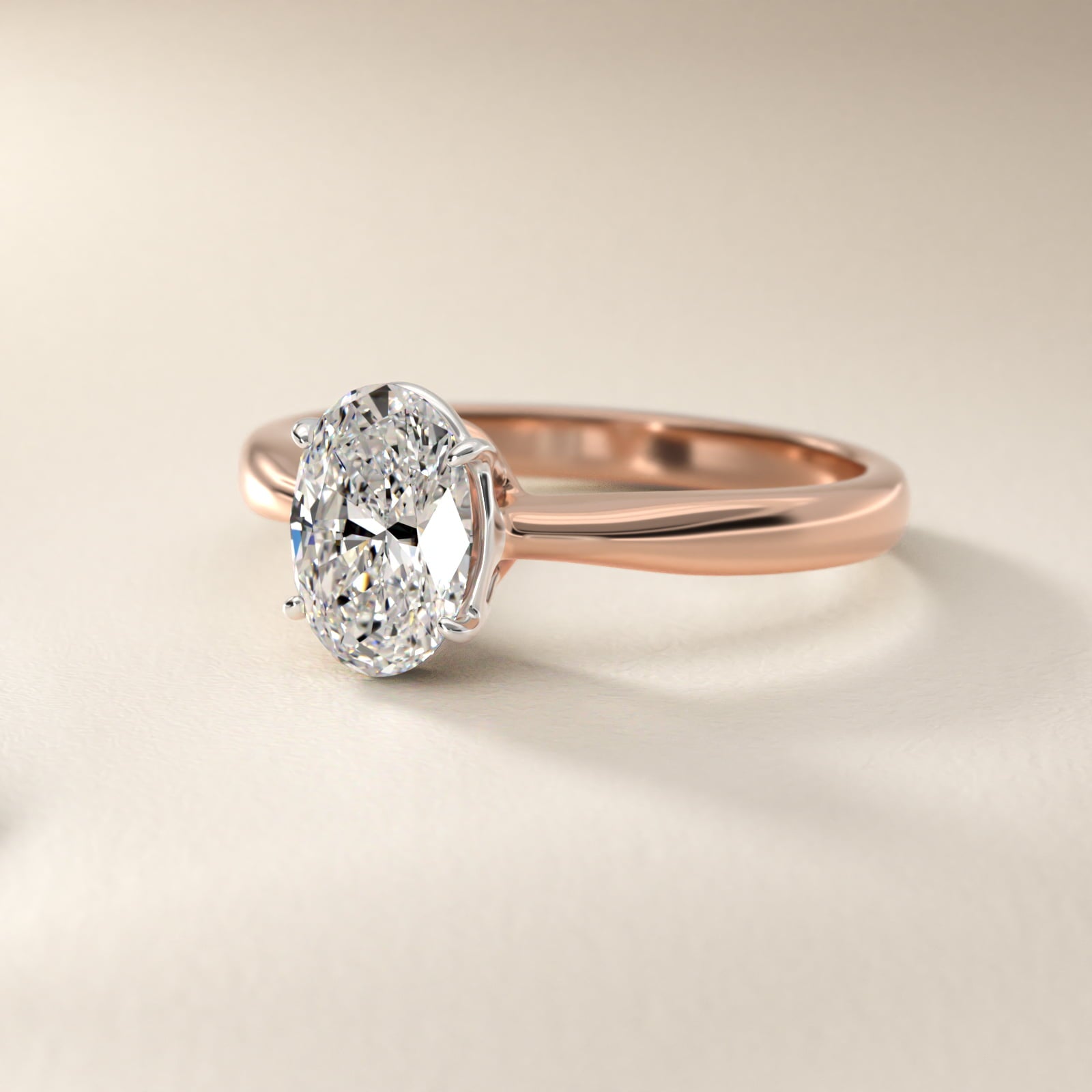 Solitaire Engagement Ring With Wire Basket In 14K Rose Gold By James Allen - Oval Center