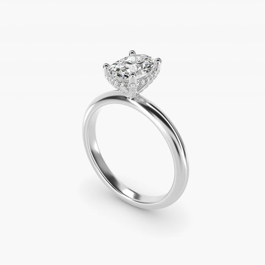 Solitaire Engagement Ring With PavŽ Basket In 18k White Gold By James Allen - Oval Center