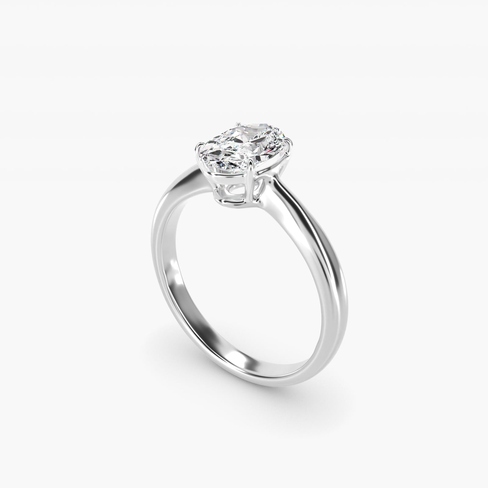 Solitaire Engagement Ring With Wire Basket In 18k White Gold By James Allen - Oval Center