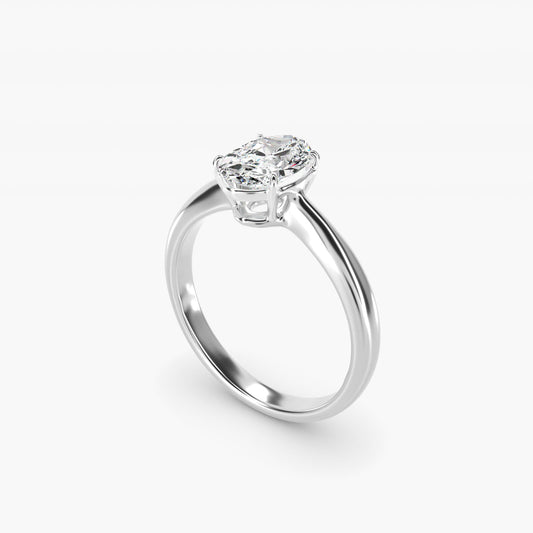 Solitaire Engagement Ring With Wire Basket In 18k White Gold By James Allen - Oval Center