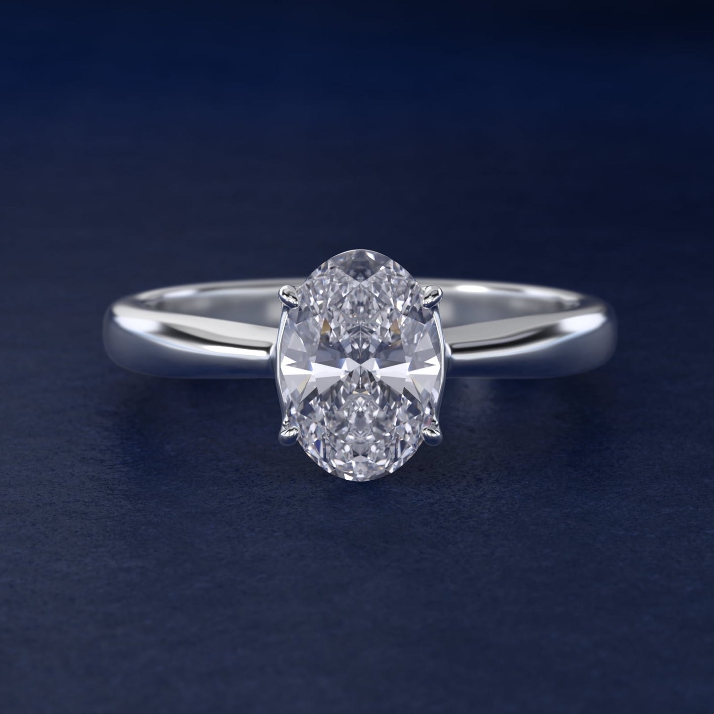Solitaire Engagement Ring With Wire Basket In 14K White Gold By James Allen - Oval Center