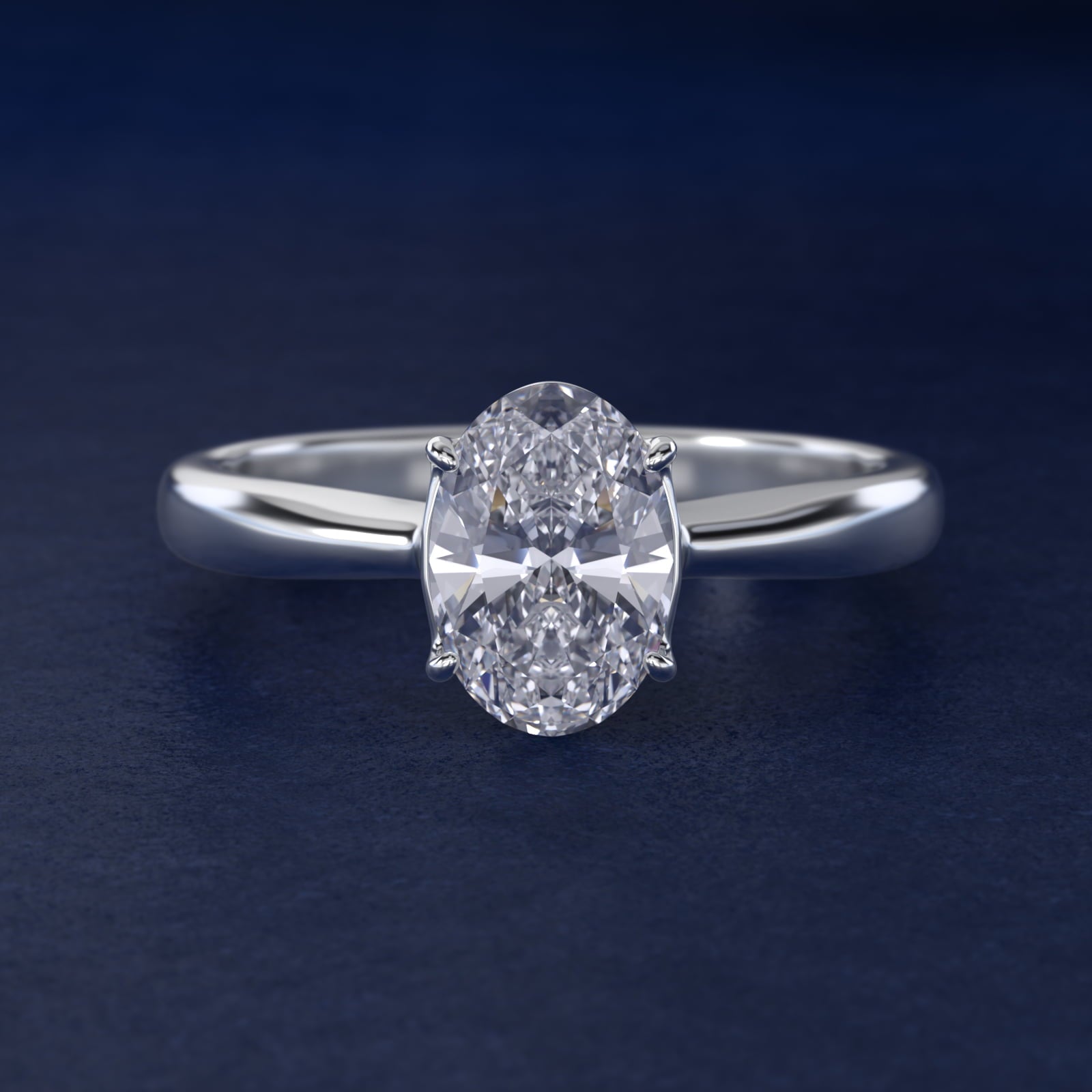 Solitaire Engagement Ring With Wire Basket In 14K White Gold By James Allen - Oval Center