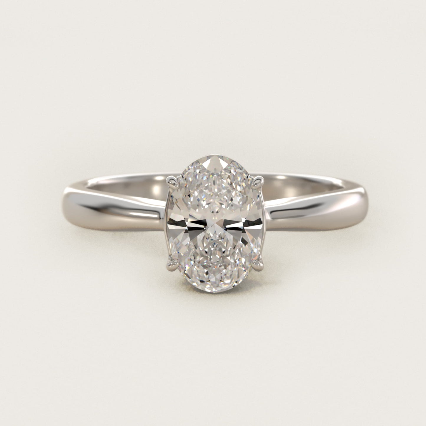 Solitaire Engagement Ring With Wire Basket In 14K White Gold By James Allen - Oval Center