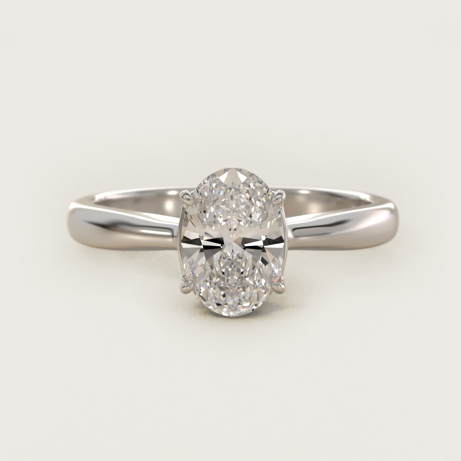 Solitaire Engagement Ring With Wire Basket In 14K White Gold By James Allen - Oval Center
