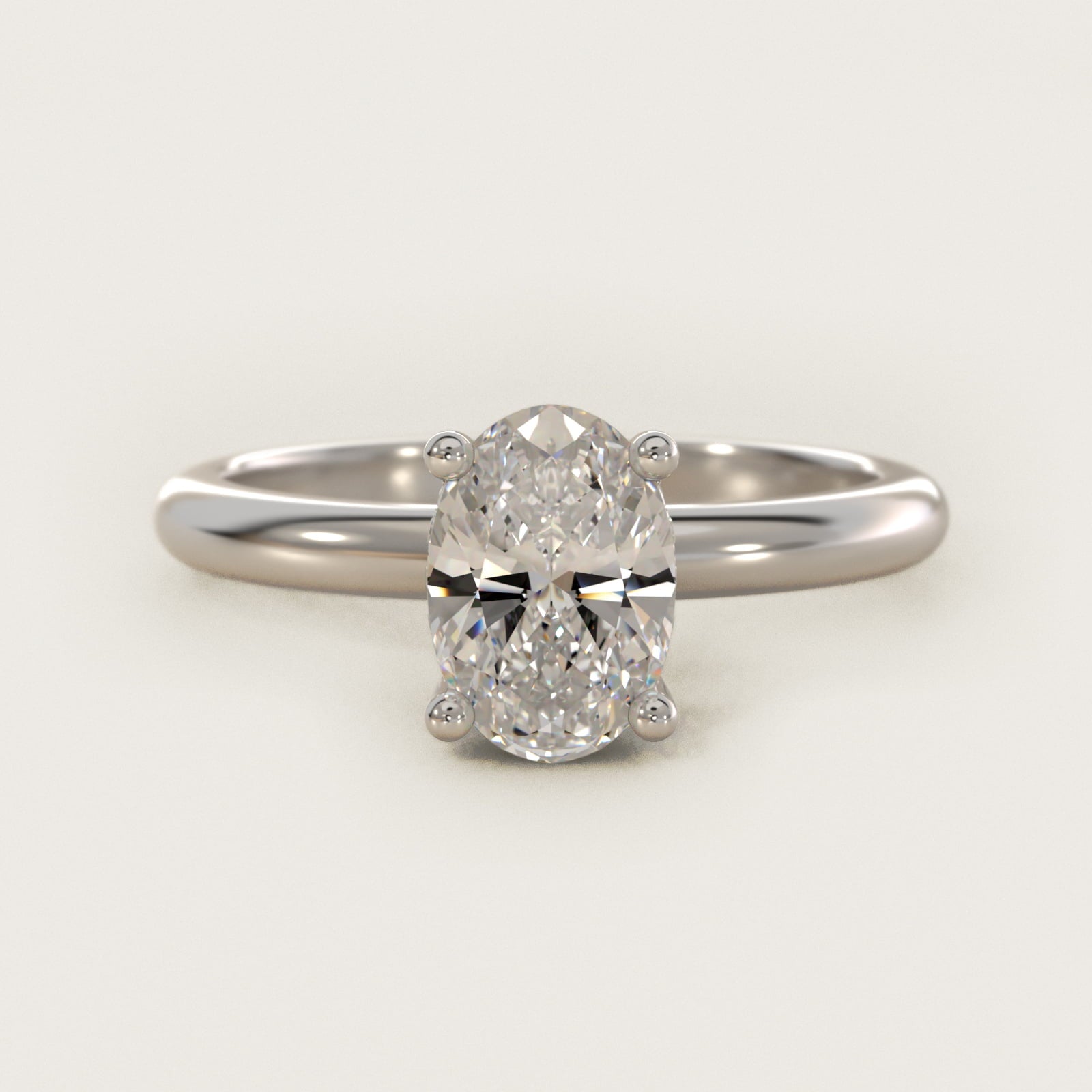 Solitaire Engagement Ring With PavŽ Basket In 18k White Gold By James Allen - Oval Center