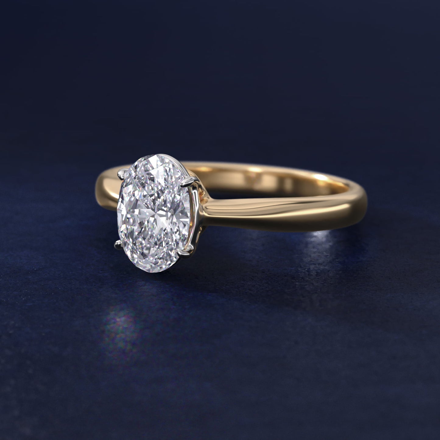 Solitaire Engagement Ring With Wire Basket In 18k Yellow Gold By James Allen - Oval Center