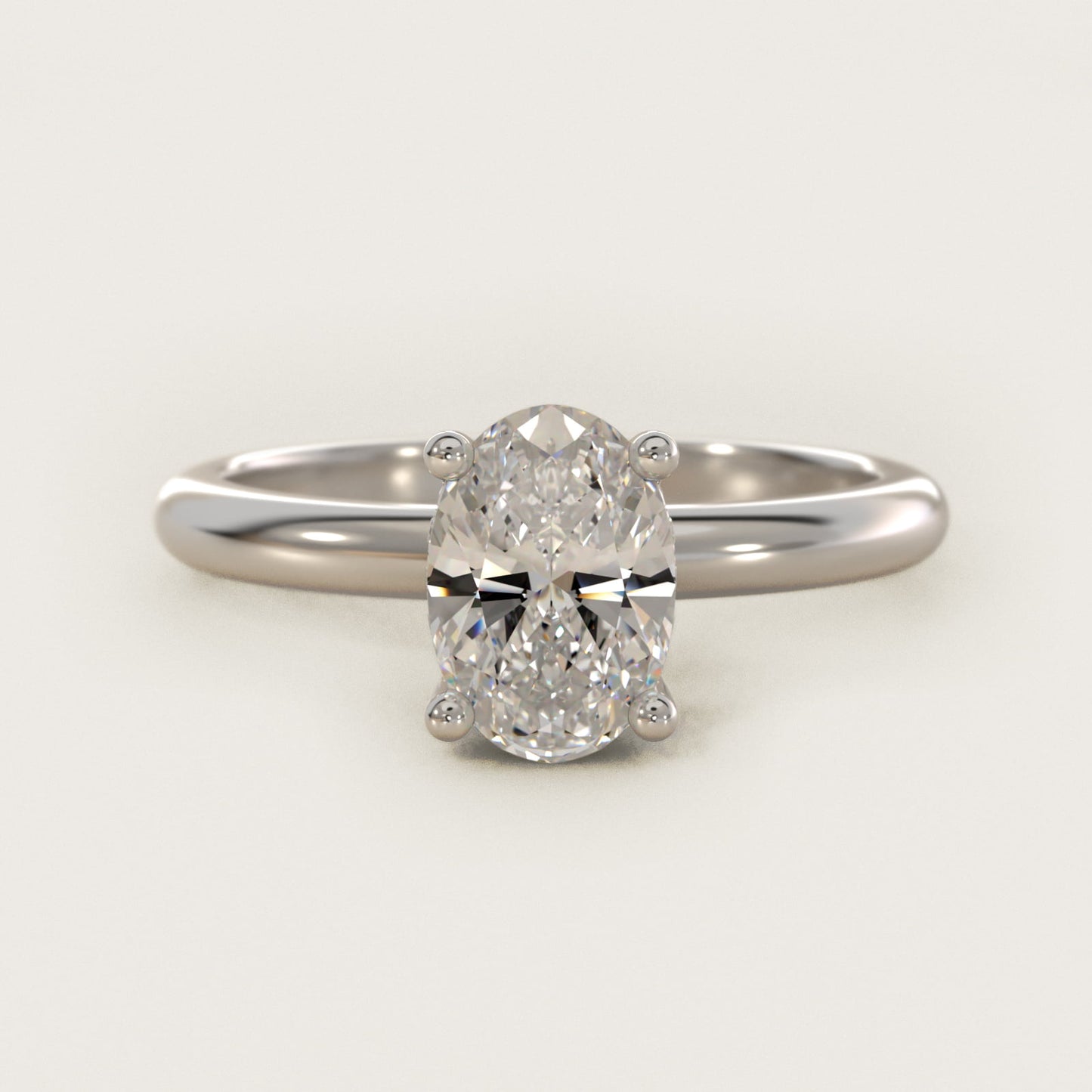 Solitaire Engagement Ring With PavŽ Basket In Platinum By James Allen - Oval Center