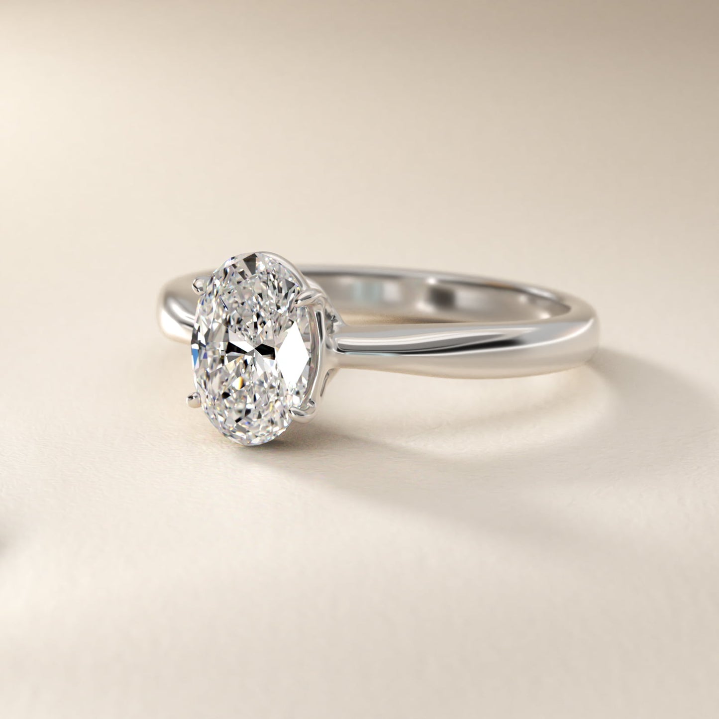 Solitaire Engagement Ring With Wire Basket In Platinum By James Allen - Oval Center