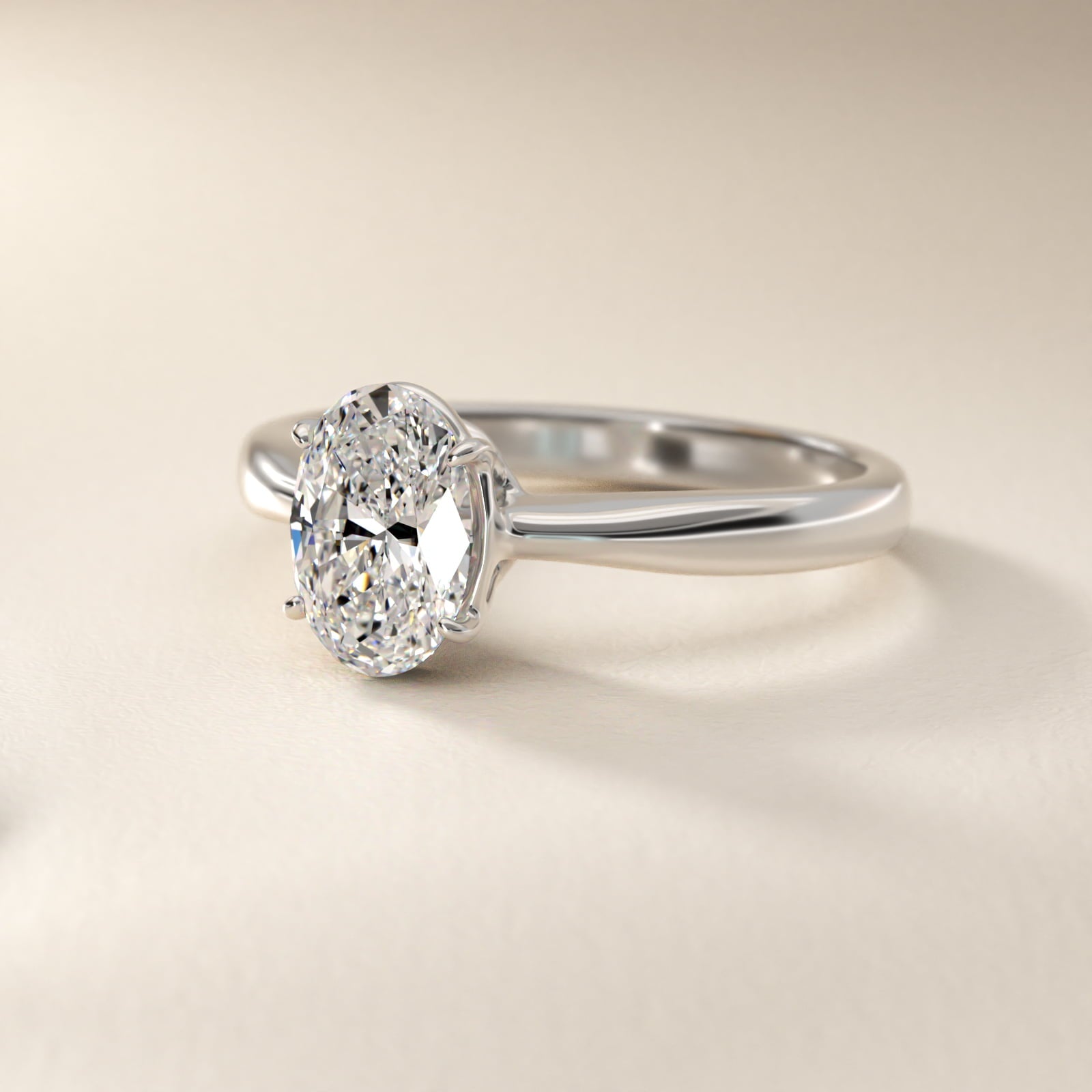 Solitaire Engagement Ring With Wire Basket In Platinum By James Allen - Oval Center