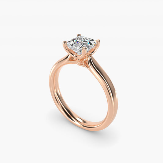Solitaire Engagement Ring With Intricate Basket In 14K Rose Gold By James Allen - Princess Center