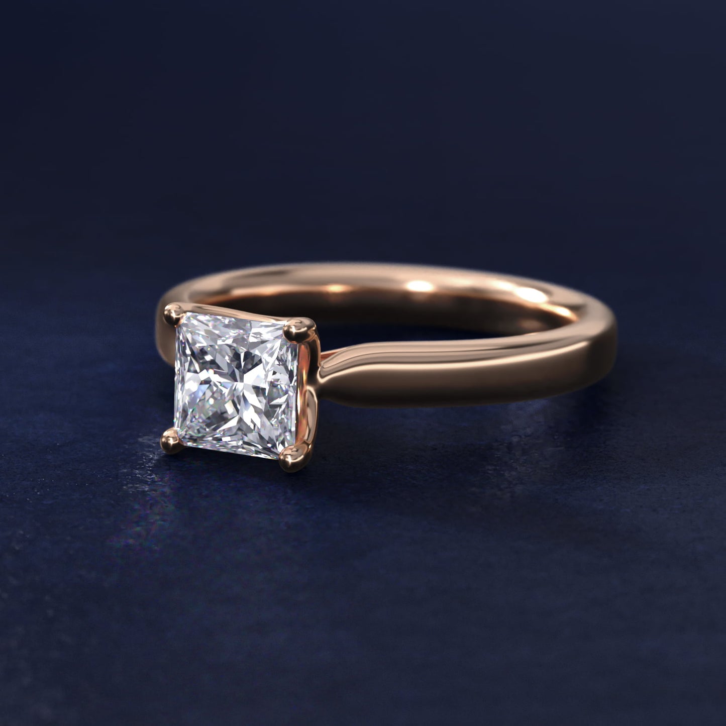 Solitaire Engagement Ring With Intricate Basket In 18k Rose Gold By James Allen - Princess Center