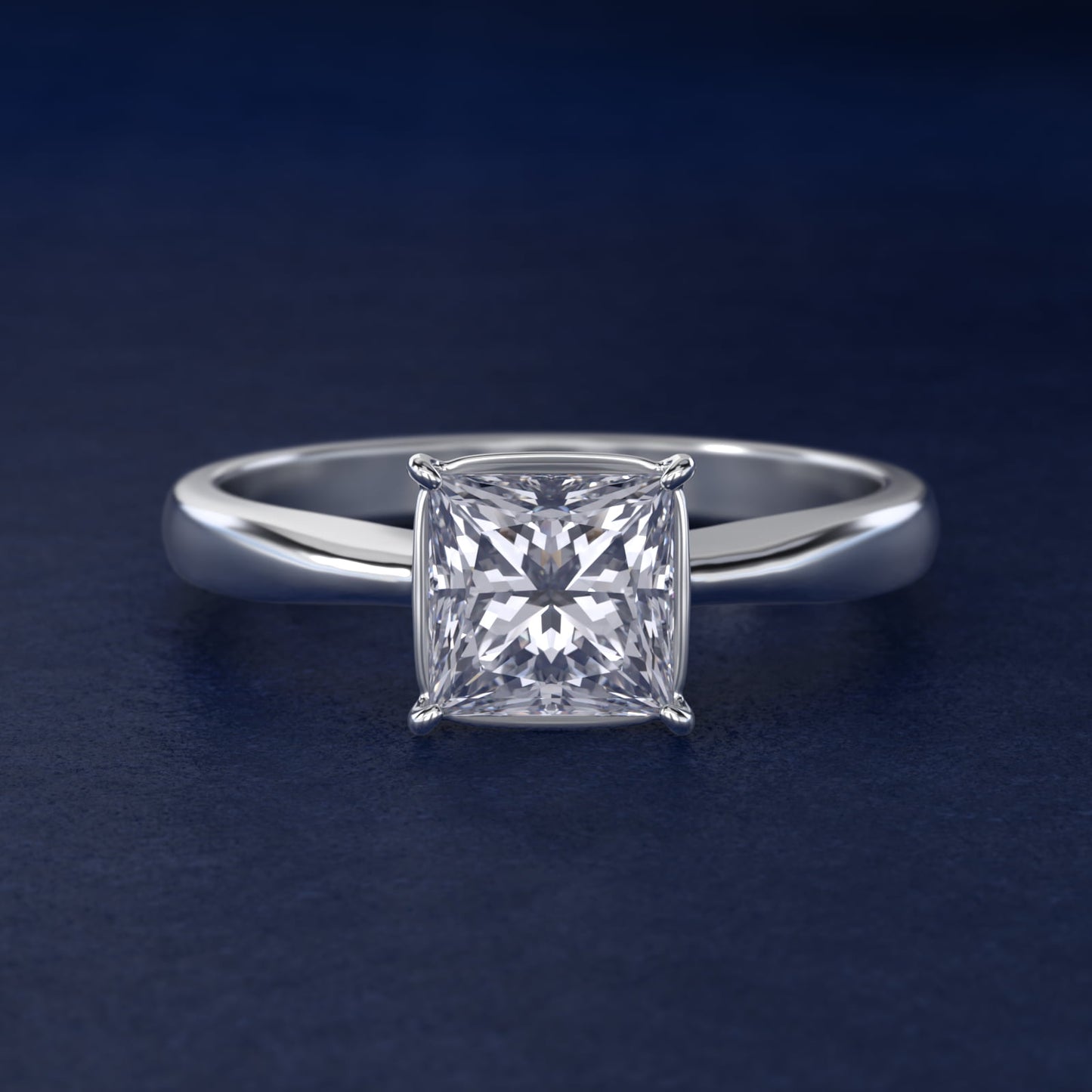 Solitaire Engagement Ring With Wire Basket In 14K White Gold By James Allen - Princess Center